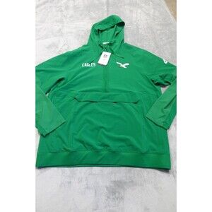 Nike Philadelphia Eagles 2025 Sideline Anorak Half-Zip Hoodie Jacket Kelly Green